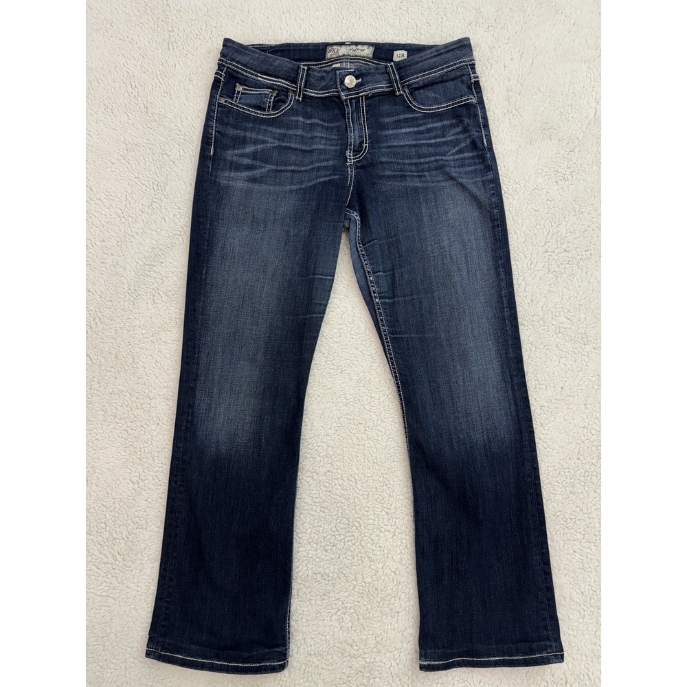 BKE Women's Bootcut Jeans 32R Medium Wash Stretch Denim Classic Fit Low Rise Cut